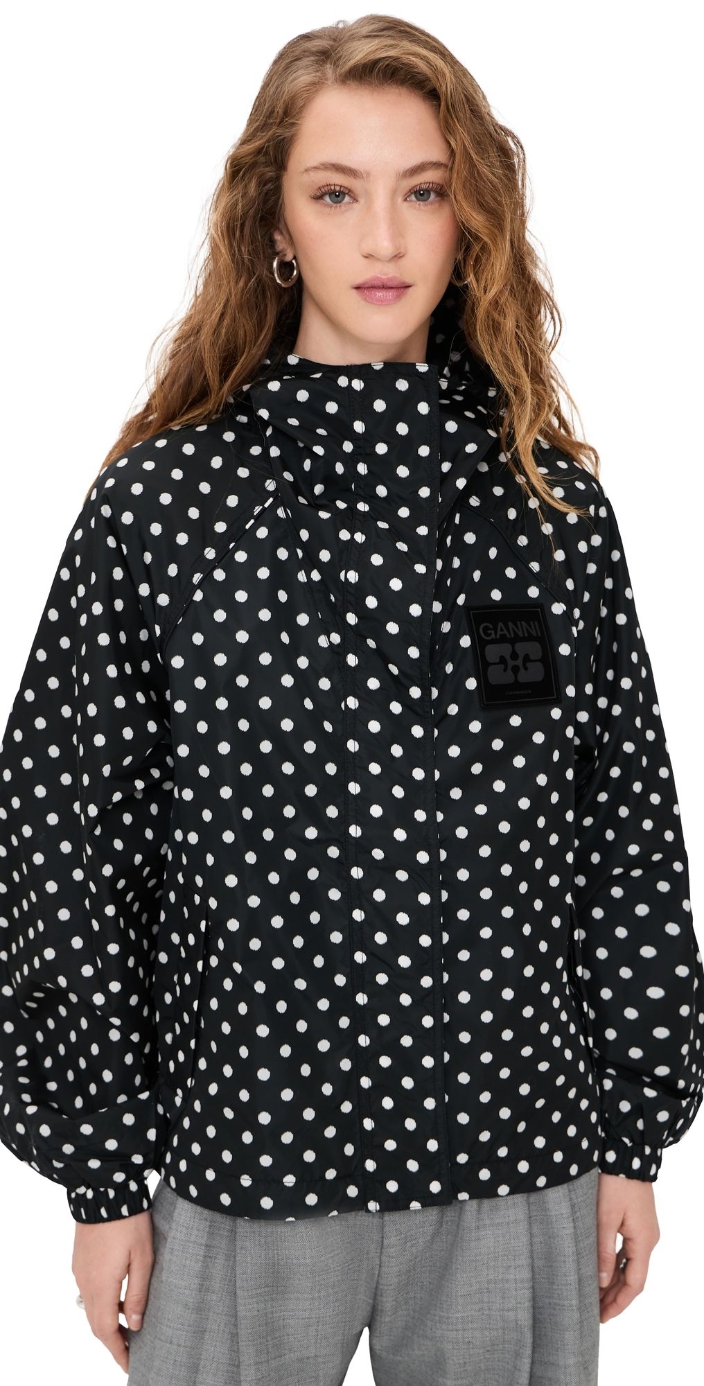 GANNI Flyweight Nylon Jacket Black S/M