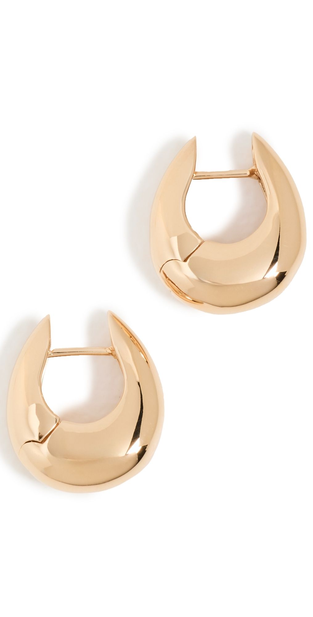 Annika Inez Small Sloping Hinge Hoops Gold One Size