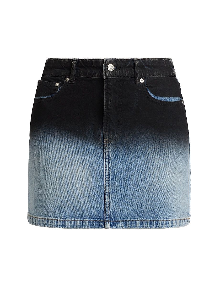 Women's Ombré Denim Miniskirt - Multi Black - Size 30