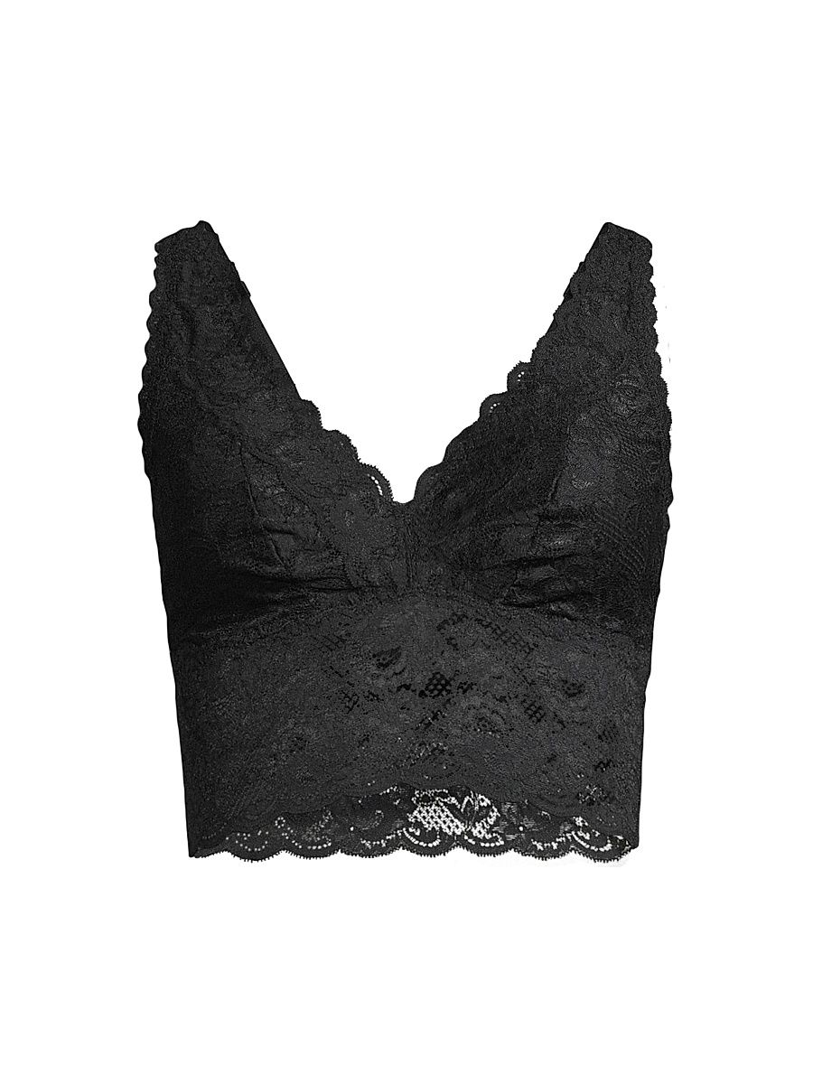 Women's Never Say Never Cropped Lace Bralette - Black - Size Medium