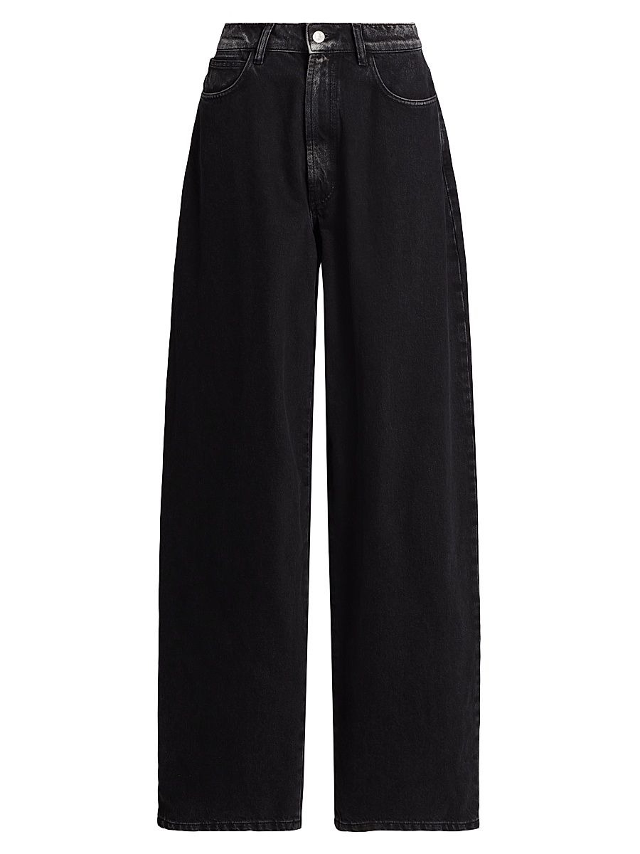 Women's Naomi Washed Wide-Leg Jeans - Charcoal Wash - Size 32