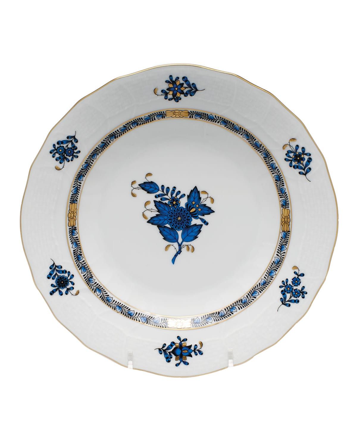 Chinese Bouquet Black Sapphire Dessert Plate