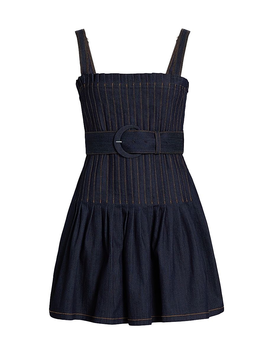 Women's Bibi Denim Belted Minidress - Indigo - Size 14