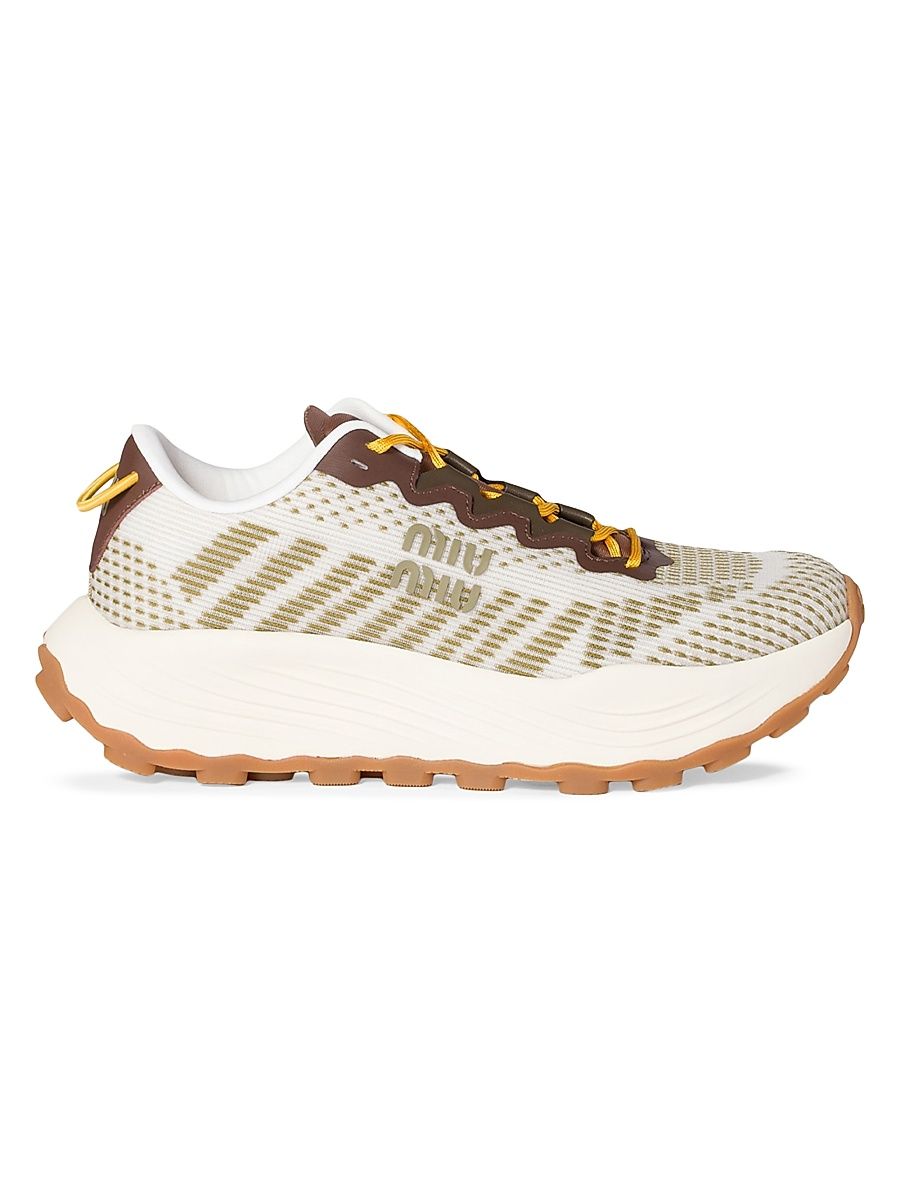 Women's Technical Fabric Sneakers - Green - Size 5