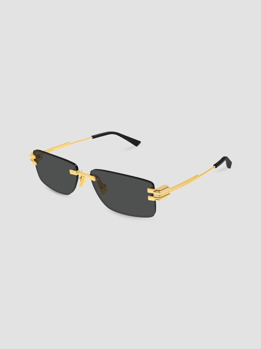 Bottega Veneta Men's Ribbon Bv1511S Step Ribbon 58MM Rimless Rectangular Metal Sunglasses - Gold