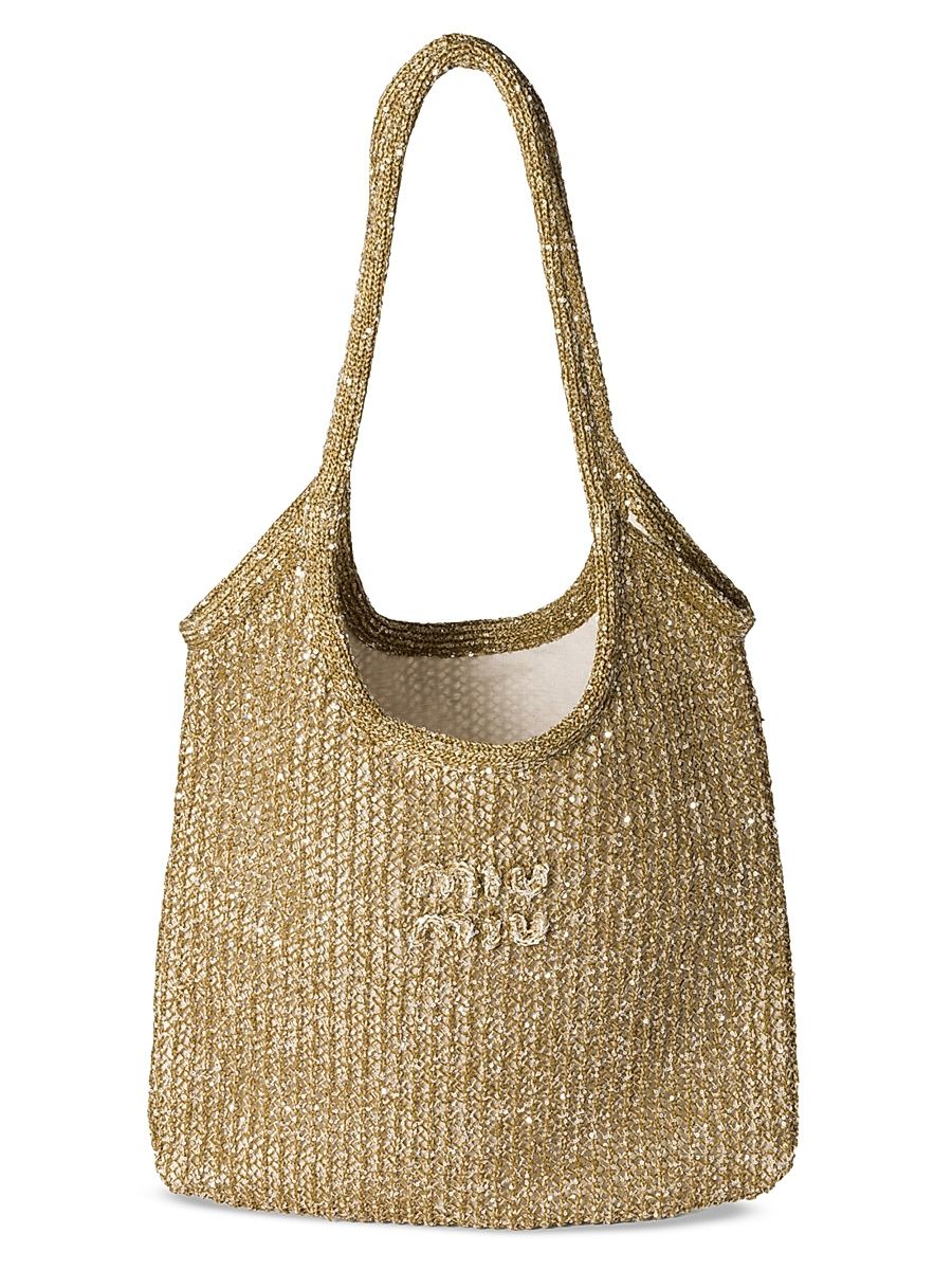 Women's Ivy Sequin Mesh Shoulder Bag - Beige