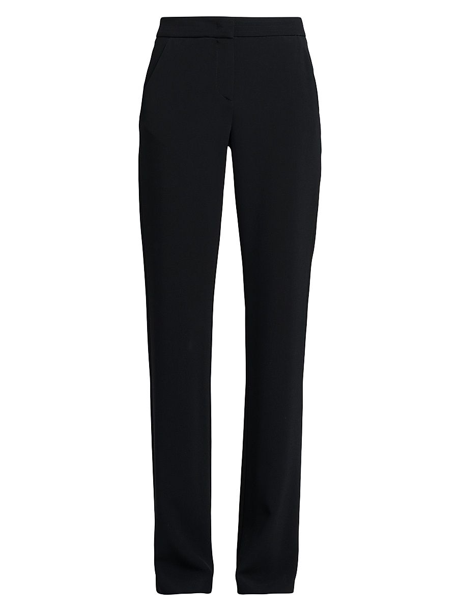 Women's Silk Slim-Leg Pants - Black - Size 0
