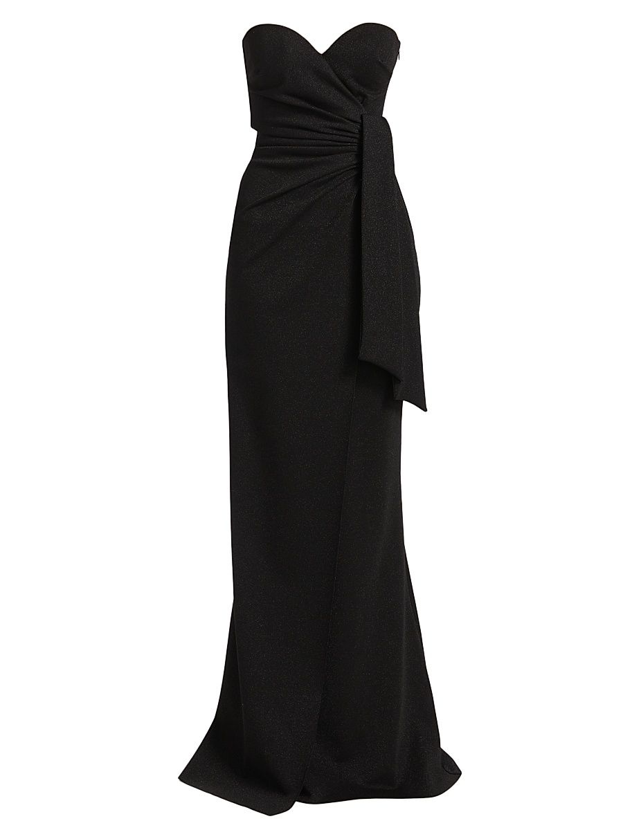 Women's Kalos Sugar Strapless Drape Column Gown - Black - Size 18