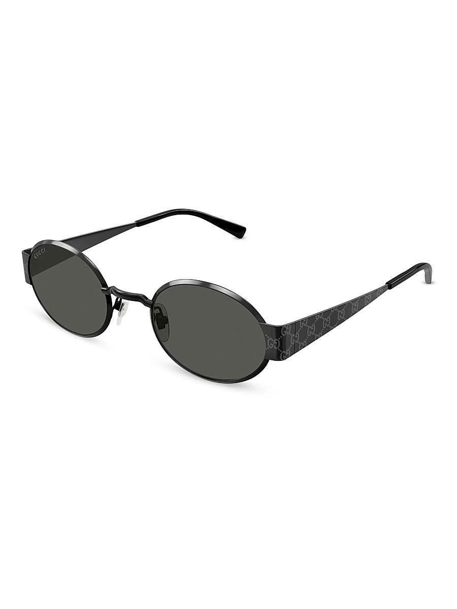 Men's Guccissima Metal 51MM Oval Sunglasses - Ruthenium