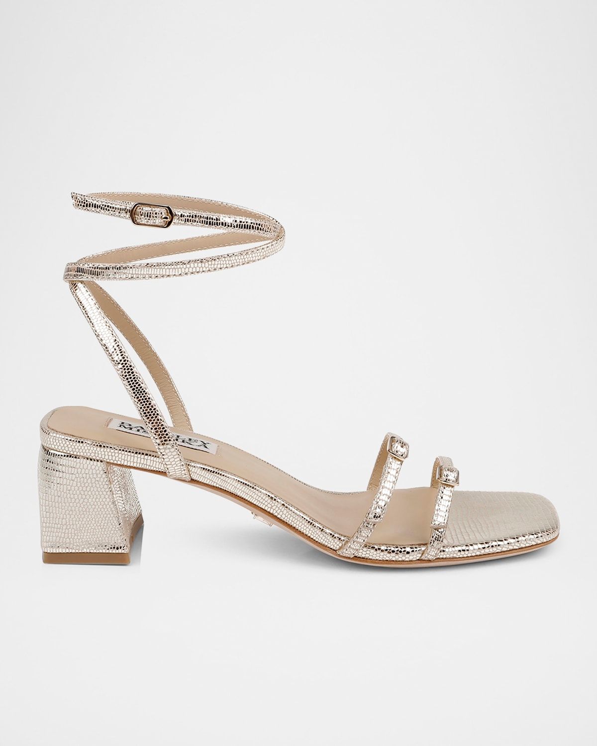 Dania Ankle-Strap Buckle Leather Sandals