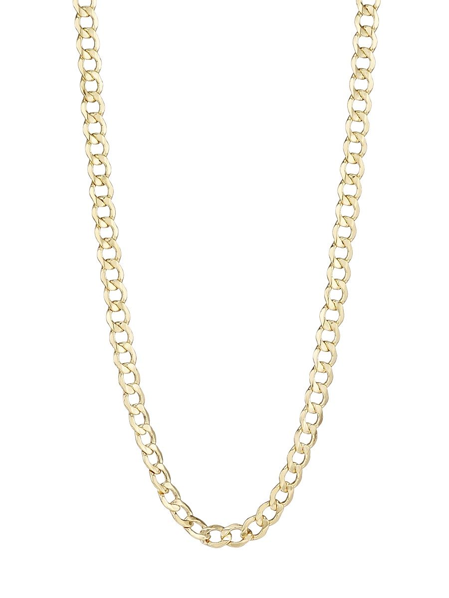 Men's 14K Gold Curb Chain Necklace - Yellow Gold - Size 24