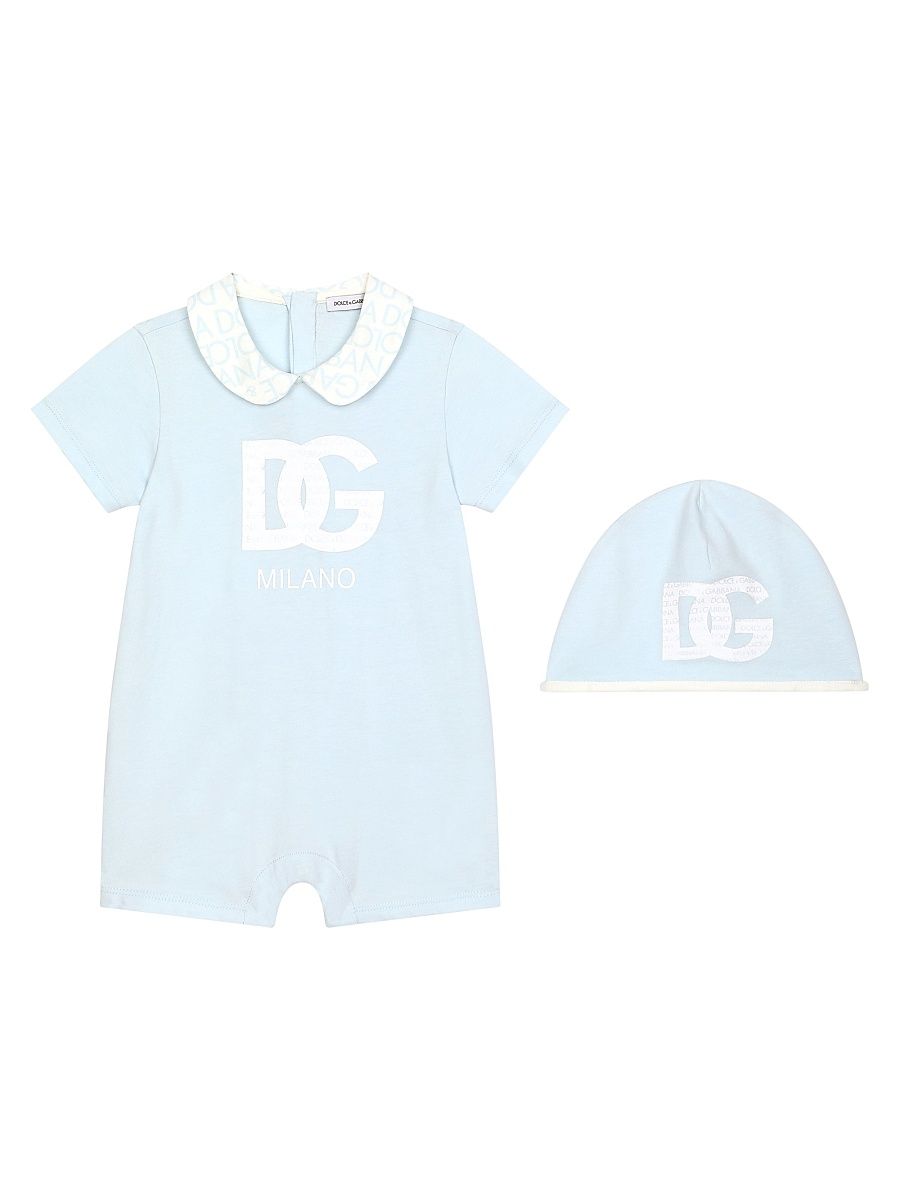 Baby's Logo Romper Set - Blue - Size 12 Months