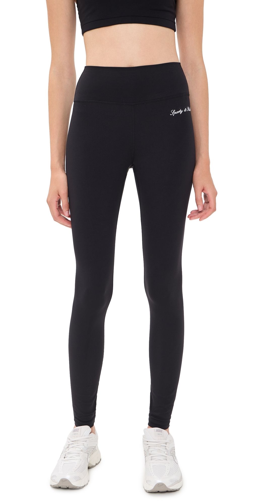 Sporty & Rich Signature Logo Leggings Black White M