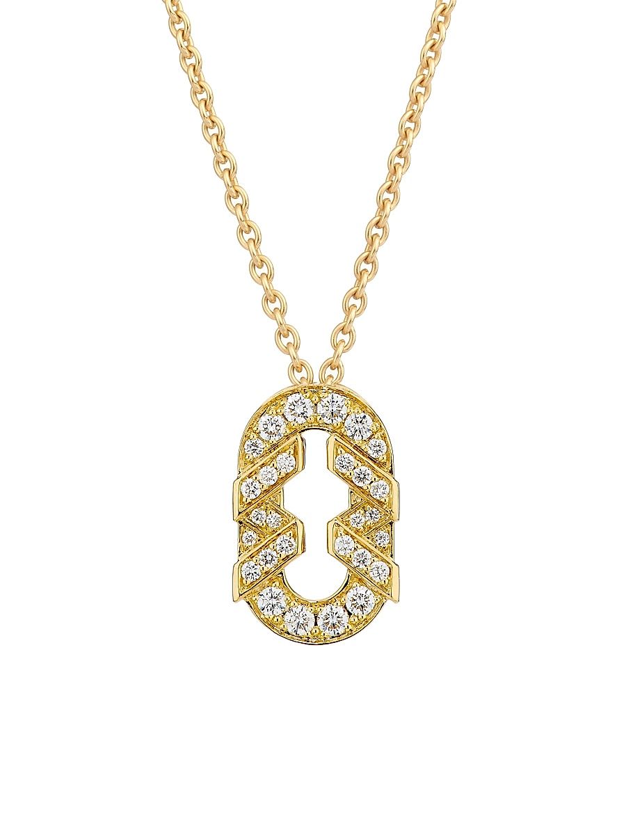 Women's Helix Pendant Full Pavé 18K Yellow Gold - Yellow Gold