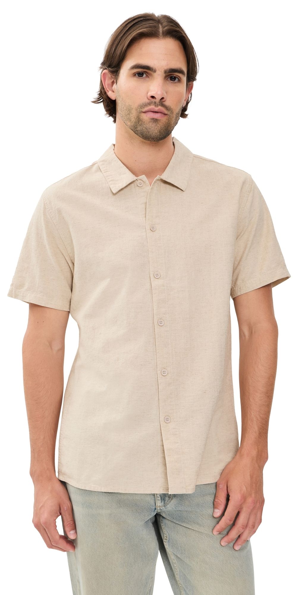 Rhythm Classic Linen Shirt Sand M