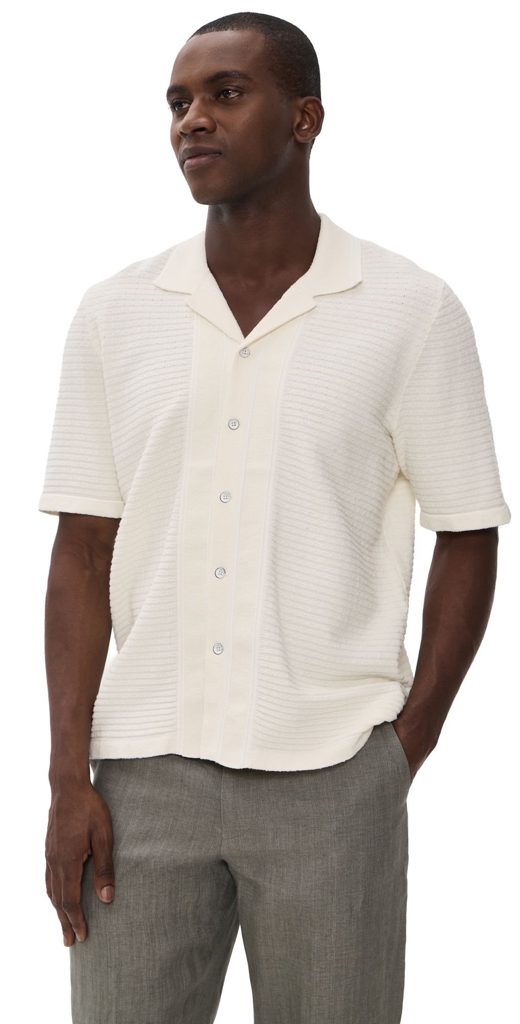 rag & bone Zuma Ottoman Camp Shirt Chalk XL