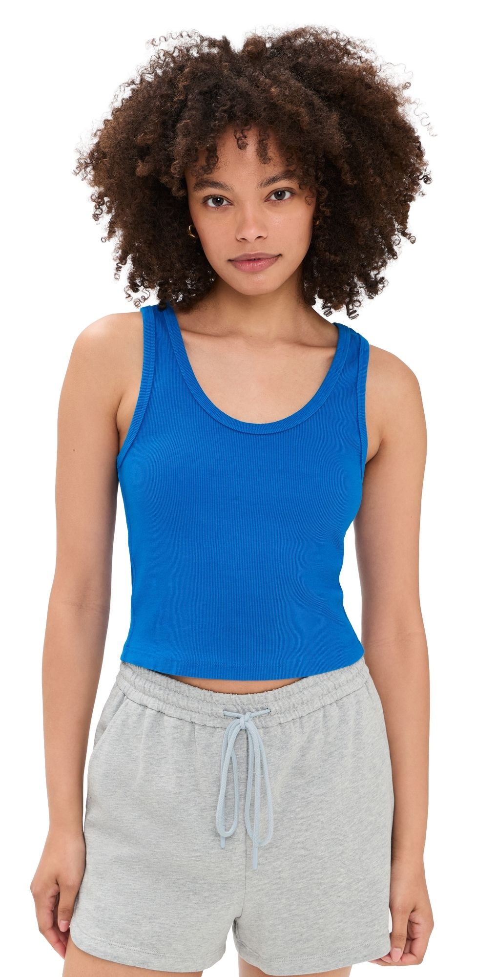 perfectwhitetee Structured Rib Bra Friendly Tank Cobalt L