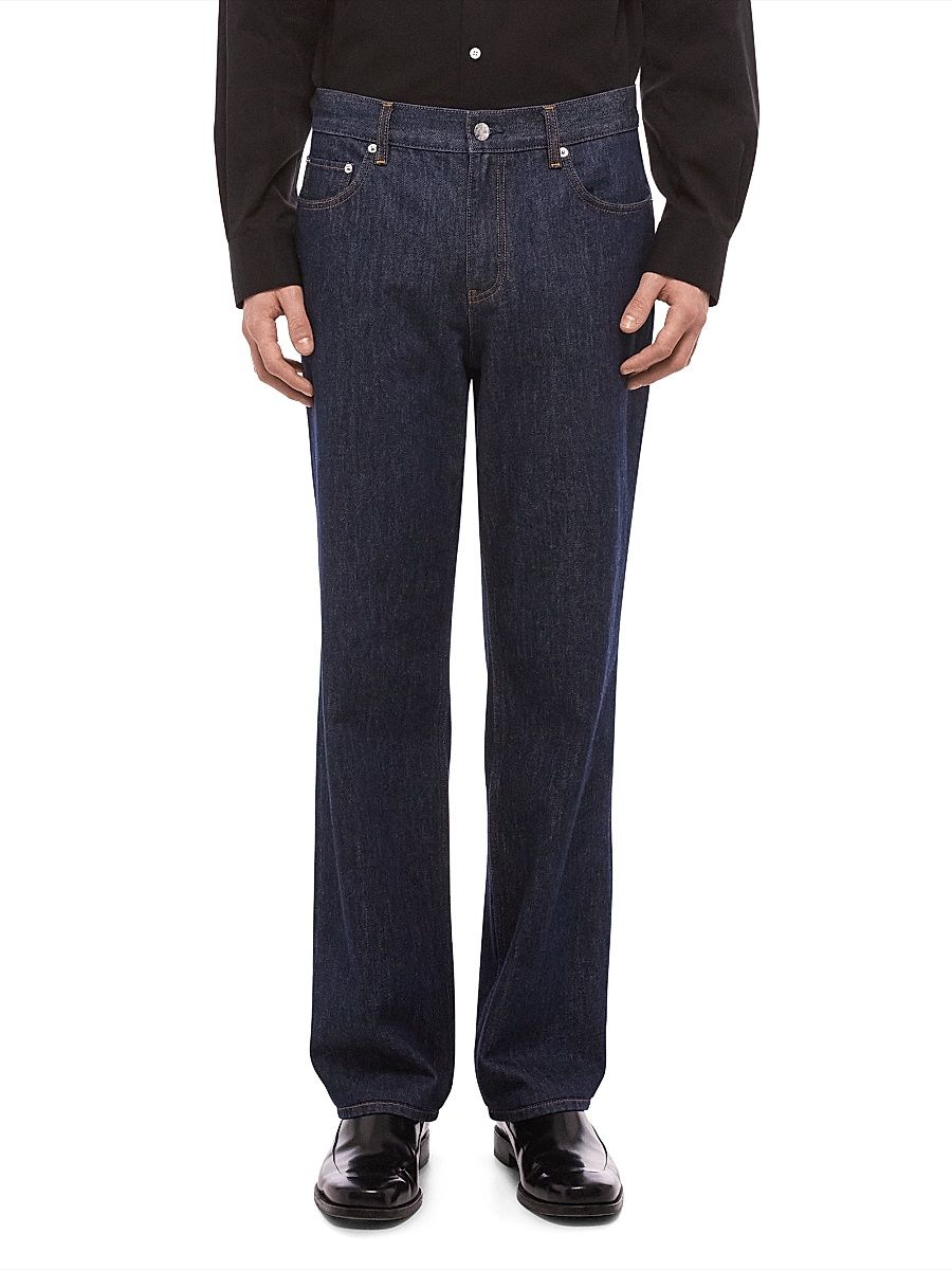 Men's Mid-Rise Slim-Fit Straight-Leg Jeans - Rinsed Indigo - Size 38