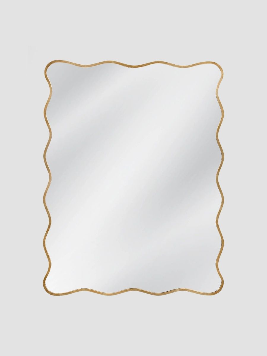 Hadar Waved Wall Mirror - Gold