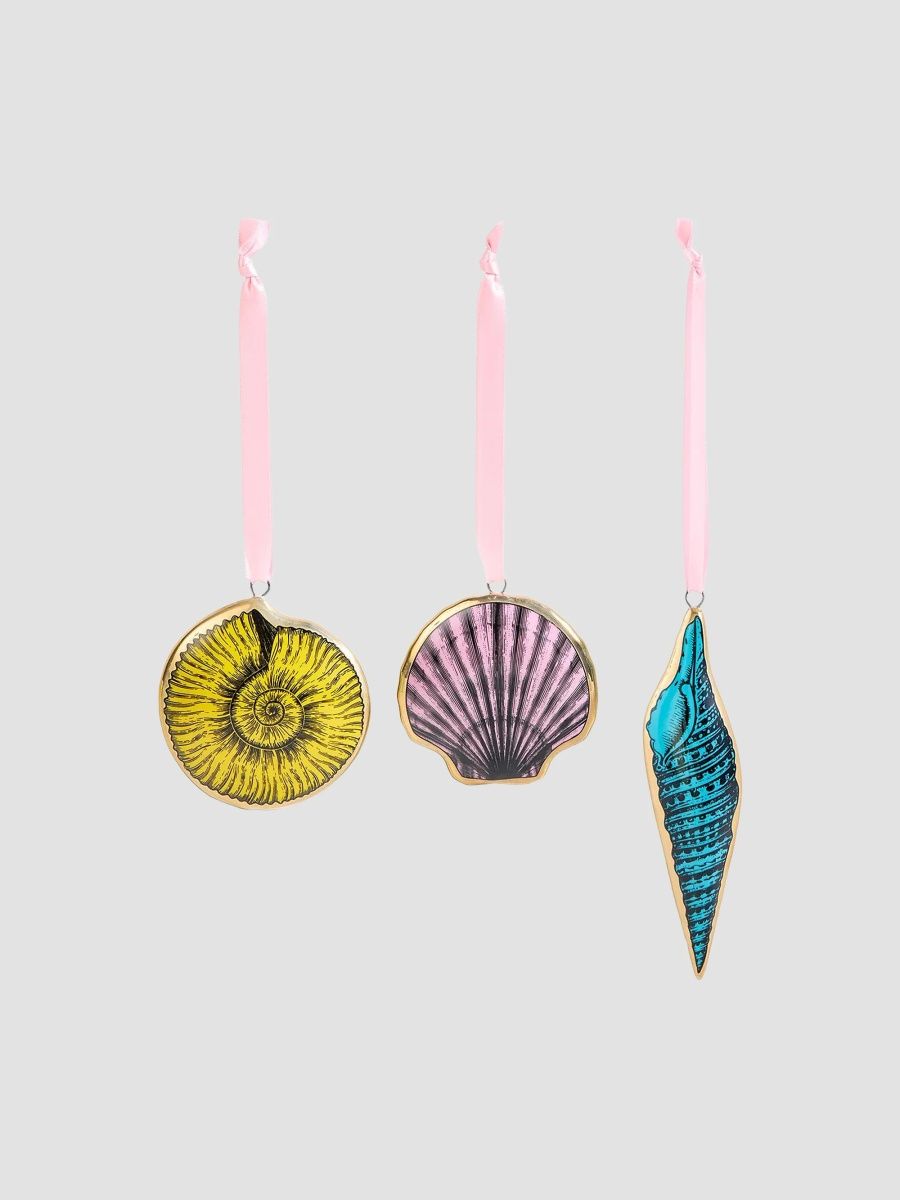 Jonathan Adler Holiday Sirena 3-Piece Porcelain Ornament Set - Multi