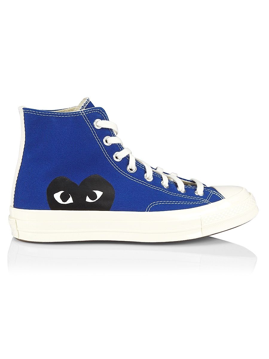 CdG PLAY x Converse Men's Chuck Taylor All Star Single Heart High-Top Sneakers - Blue - Size 9