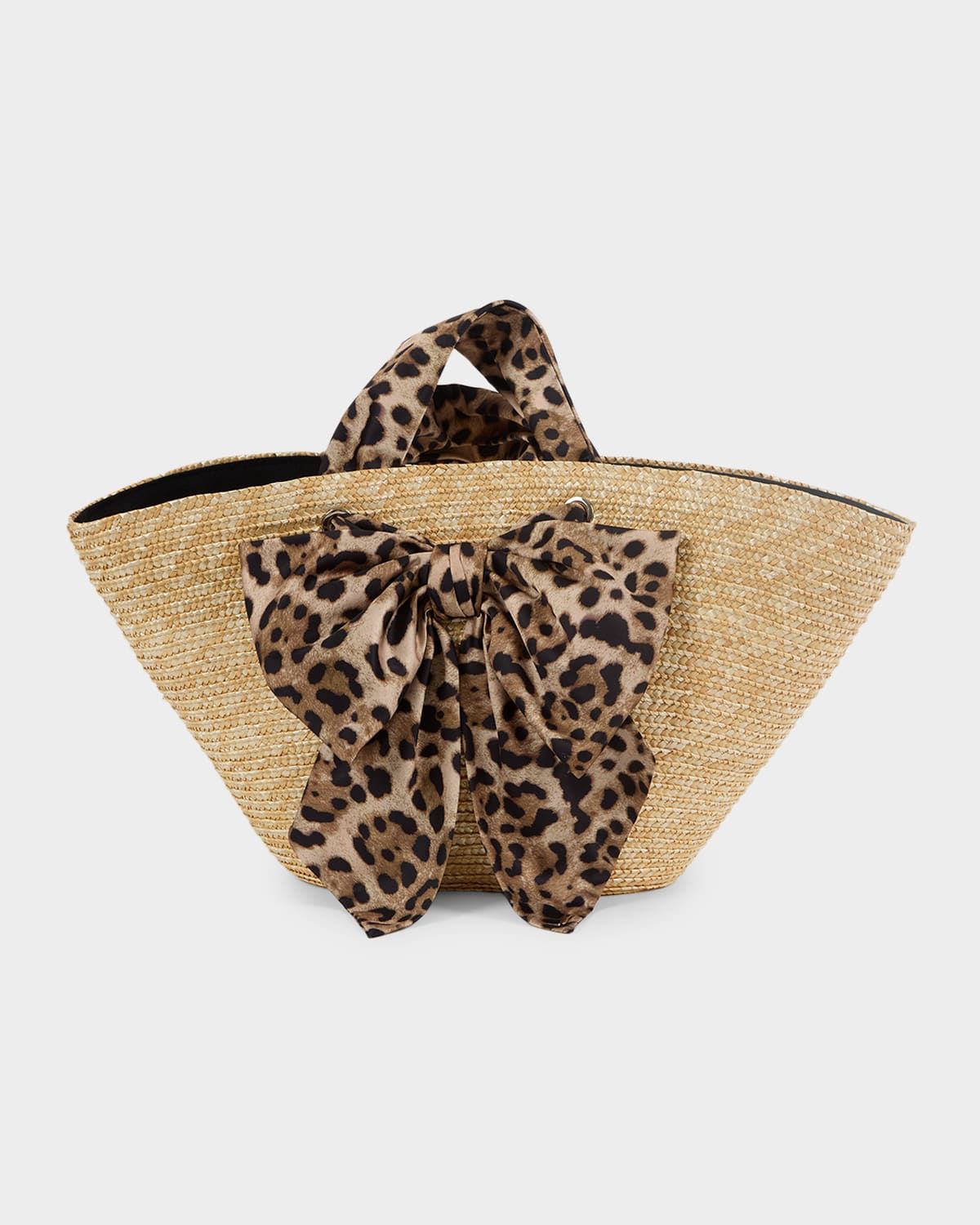 Carlotta Straw Bow Tote Bag