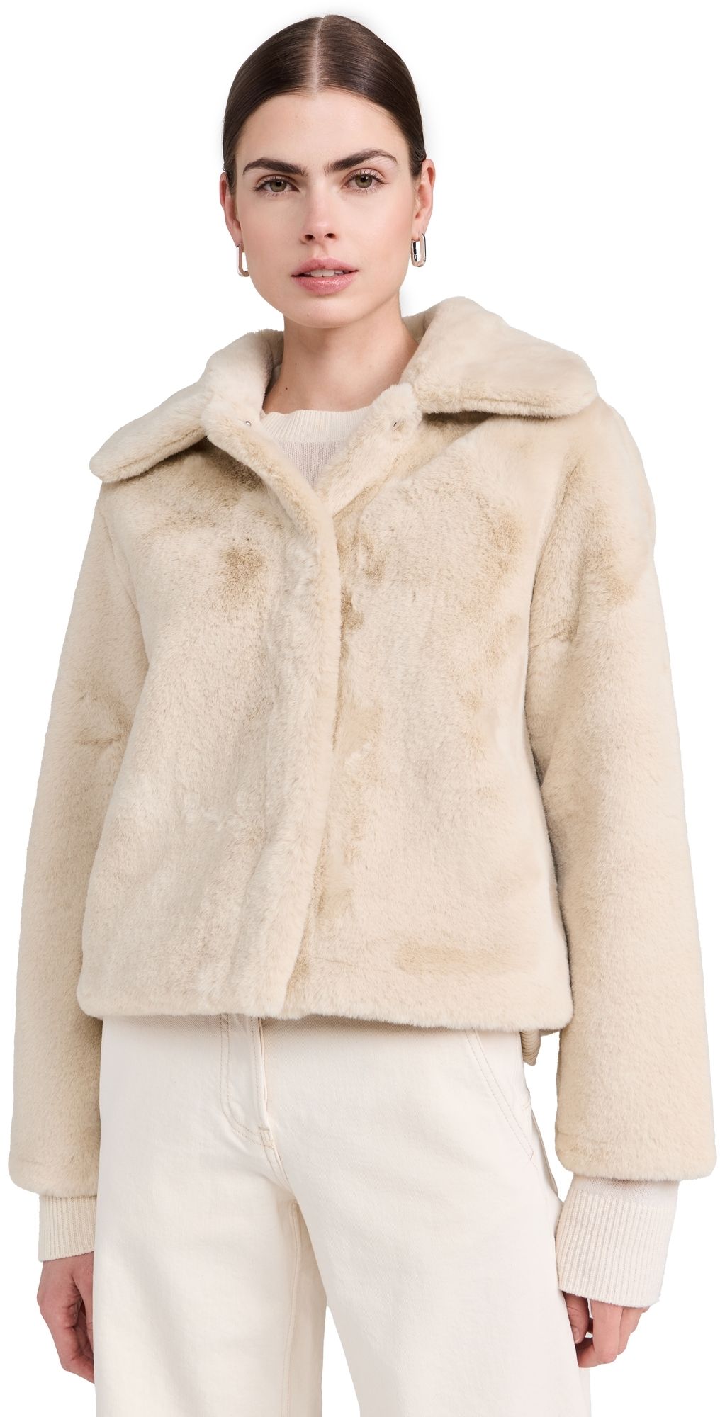 Apparis Elis Faux Fur Short Coat Latte S