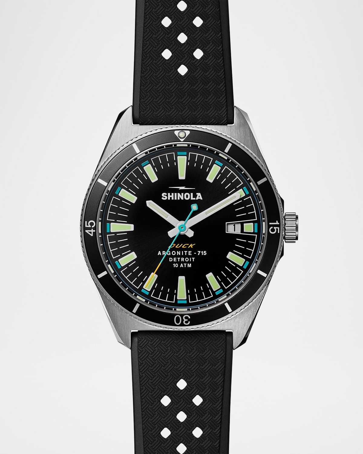 Duck Rubber-Strap Analog Watch, 40mm