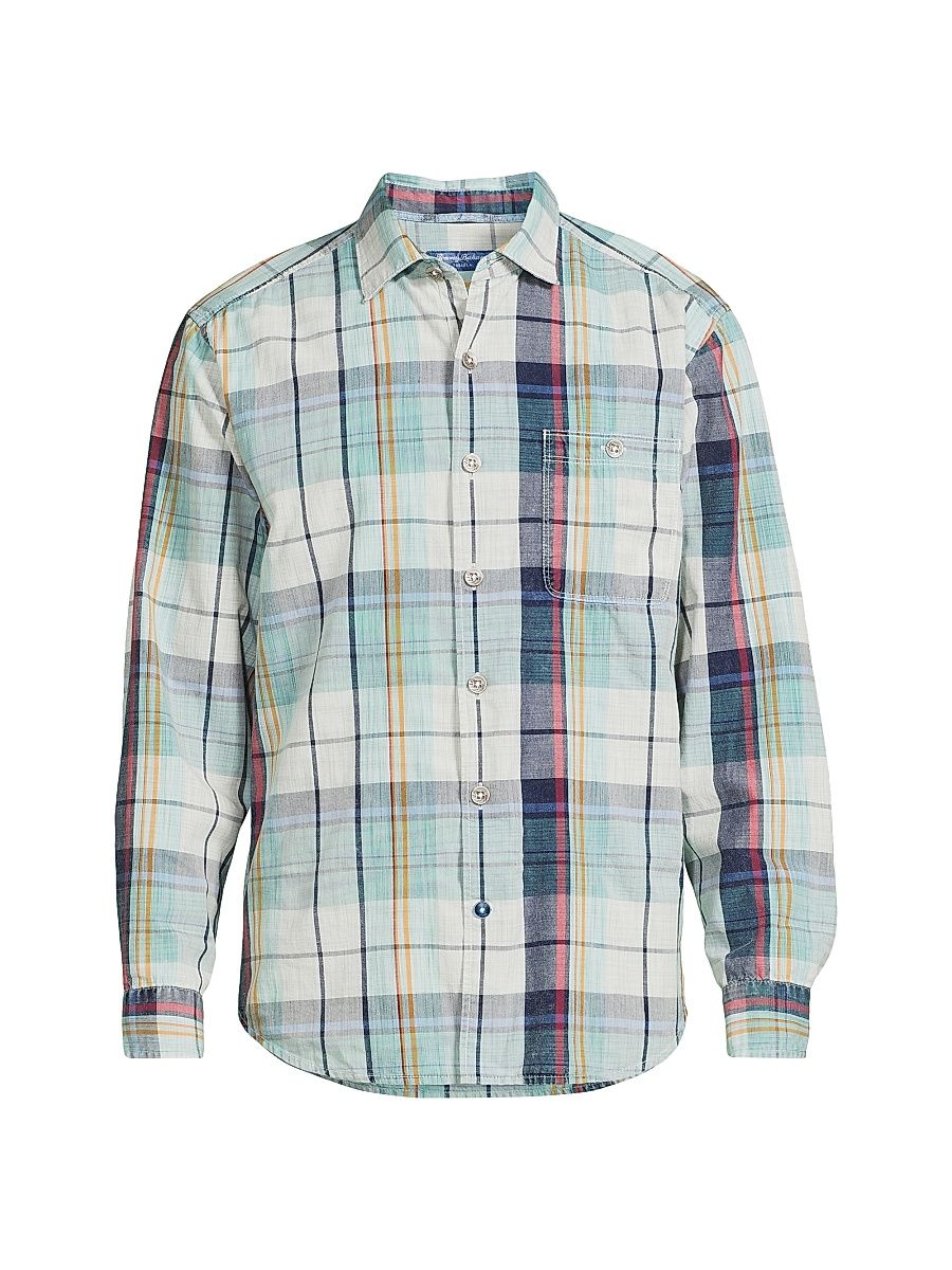 Men's Tortola Sunwash Check Shirt - Azul Mar - Size Large