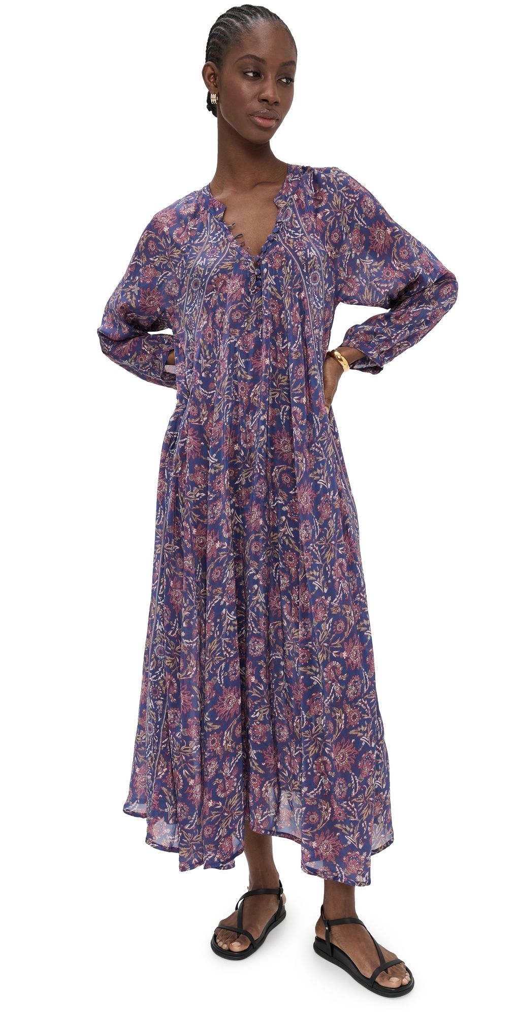 Natalie Martin Collection Fiore Maxi Dress Artichoke Mariner S