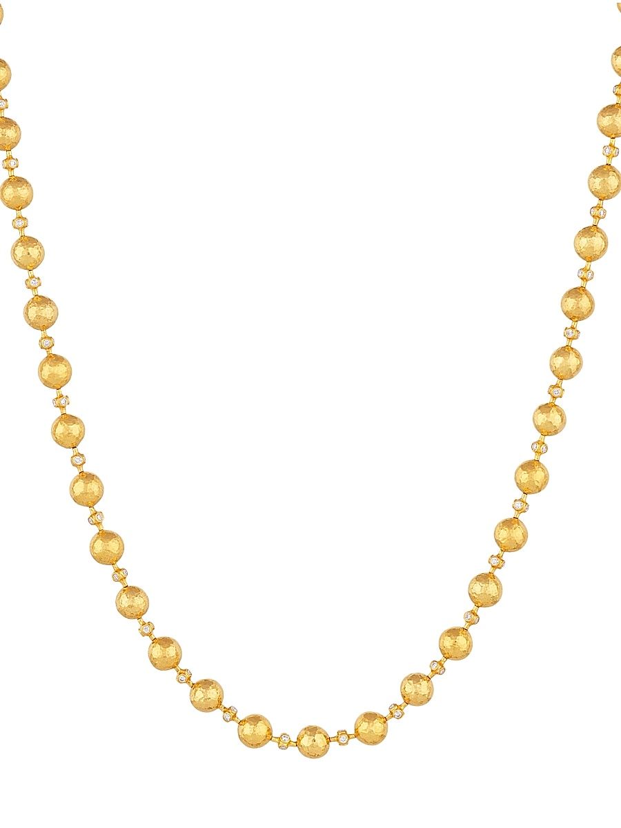Women's Spell 24K Yellow Gold, 22K Yellow Gold & 2.68 TCW Diamond Ball Chain Necklace - Yellow Gold