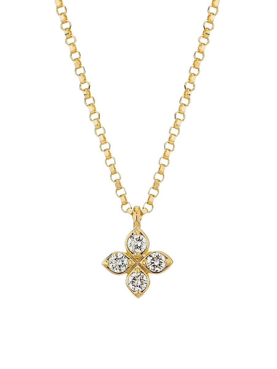 Women's Love In Verona 18K Yellow Gold & 0.09 TCW Diamond Pendant Necklace - Yellow Gold