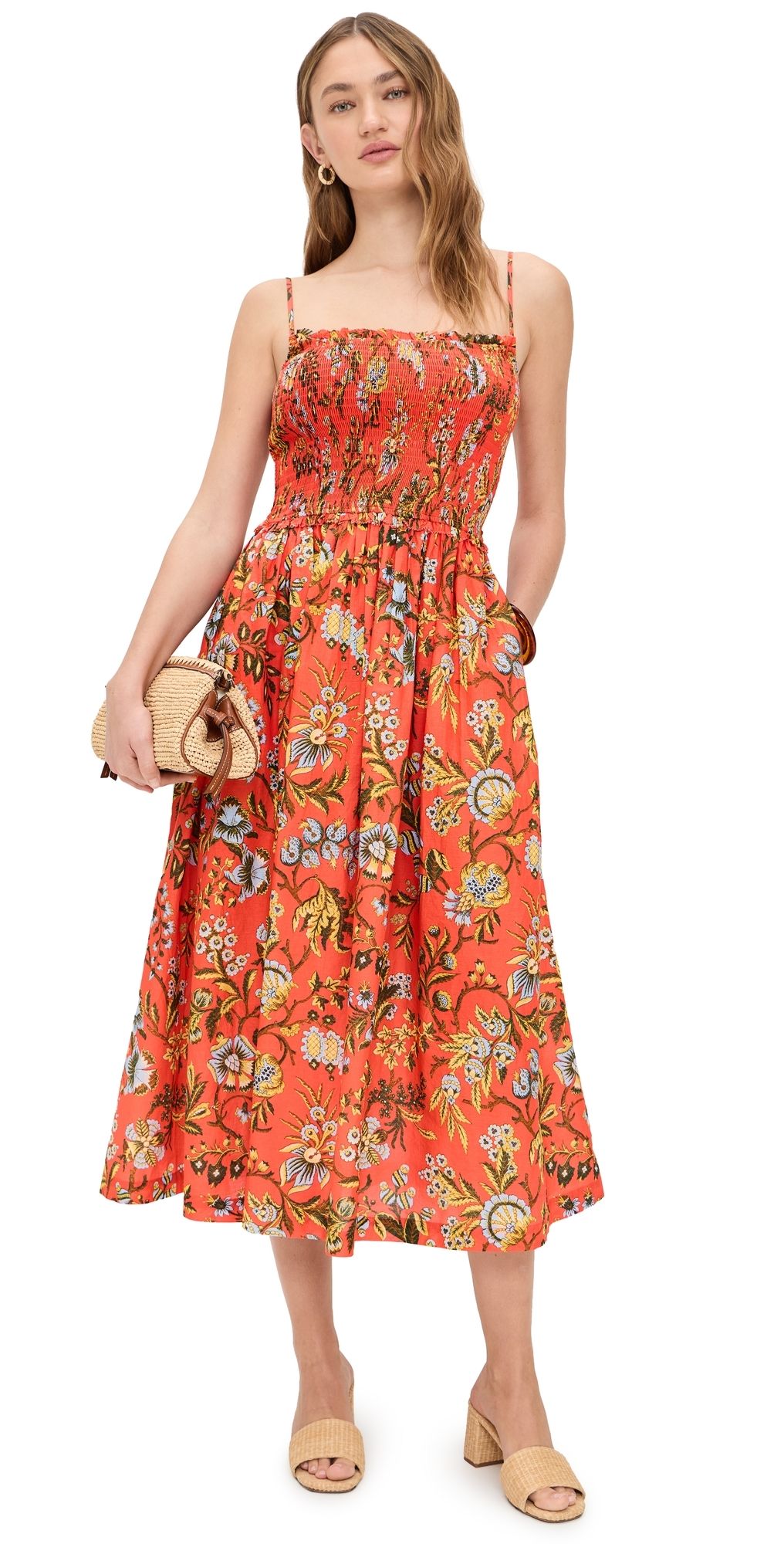 Cara Cara Carmen Dress Clover Orange XS