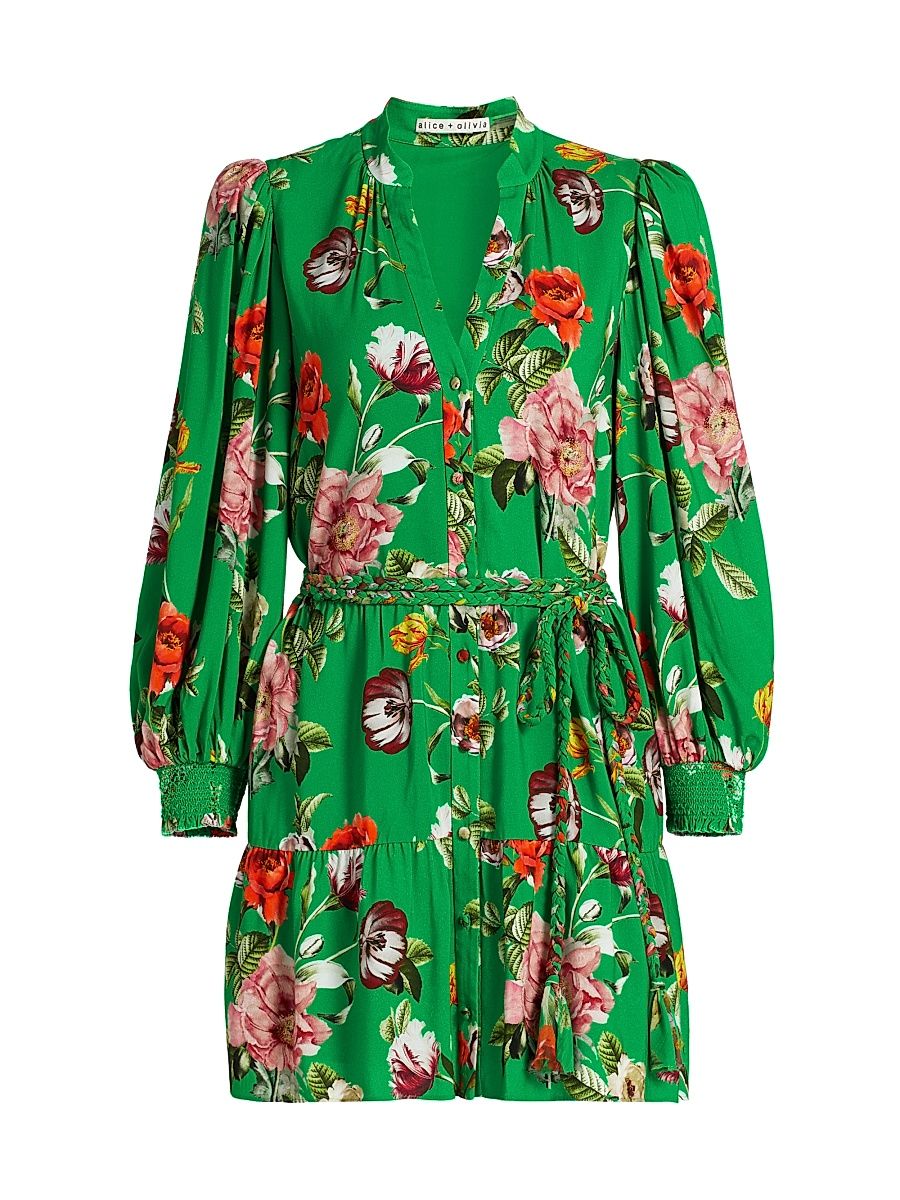 Women's Antonette Floral Print Minidress - Hamptons Floral Large - Size 4