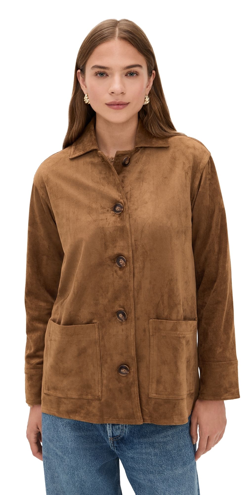 Z Supply Decker Faux Suede Chore Jacket Coconut M