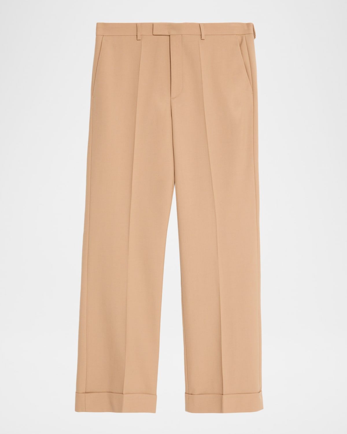 Men & apos;s Cuffed Wool Straight-Leg Trousers