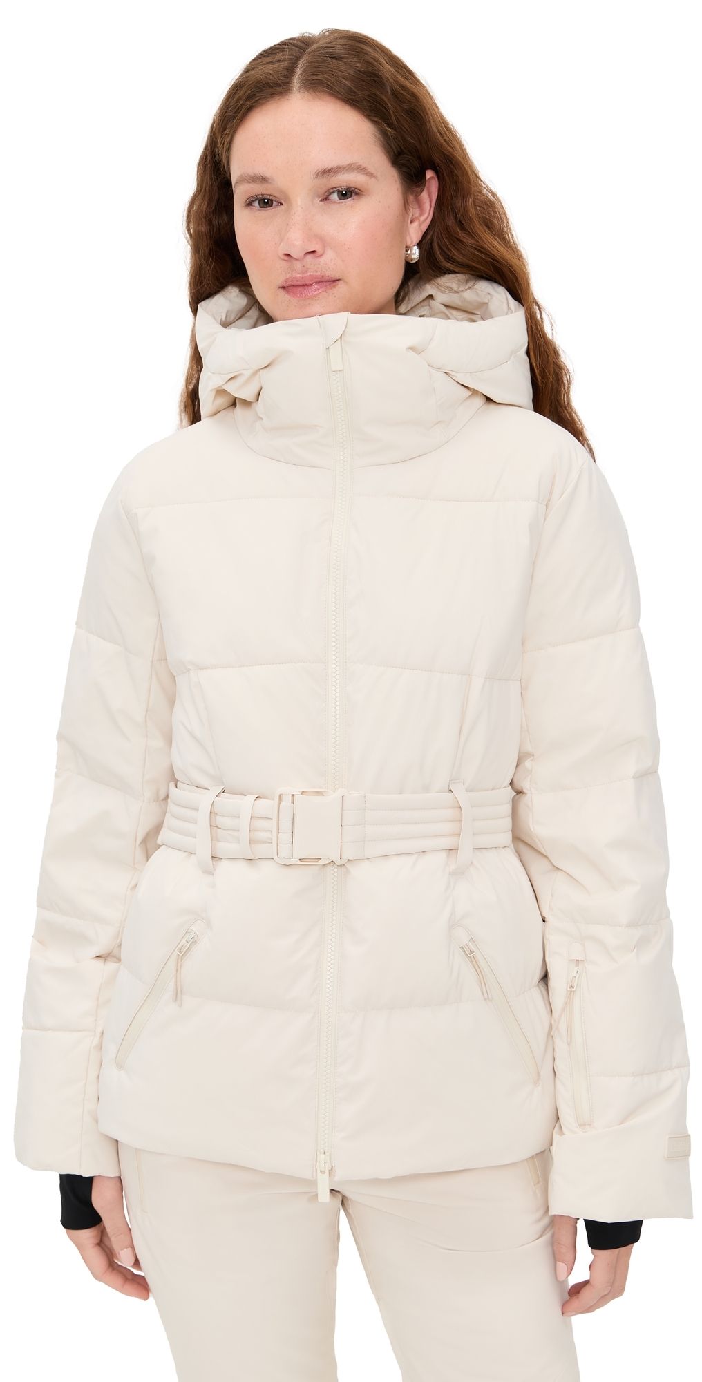 Halfdays Hedy Belted Puffer Jacket Oat Milk L