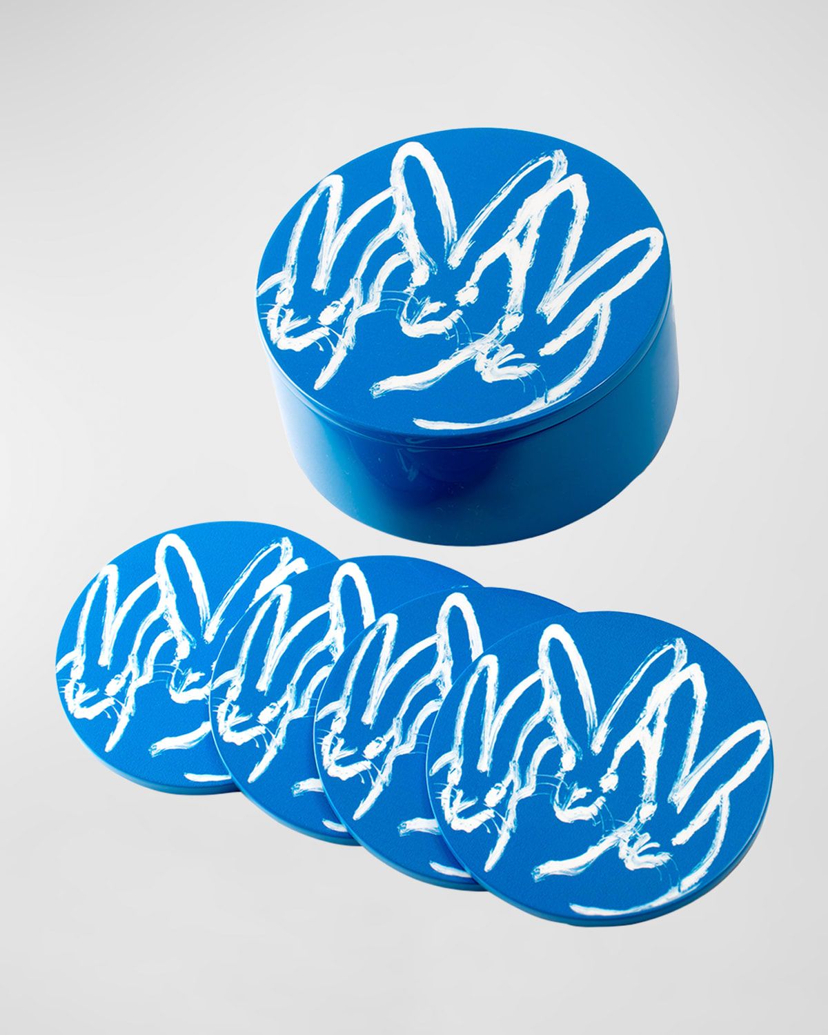 Blue Bunny Coaster Box, Set of 4