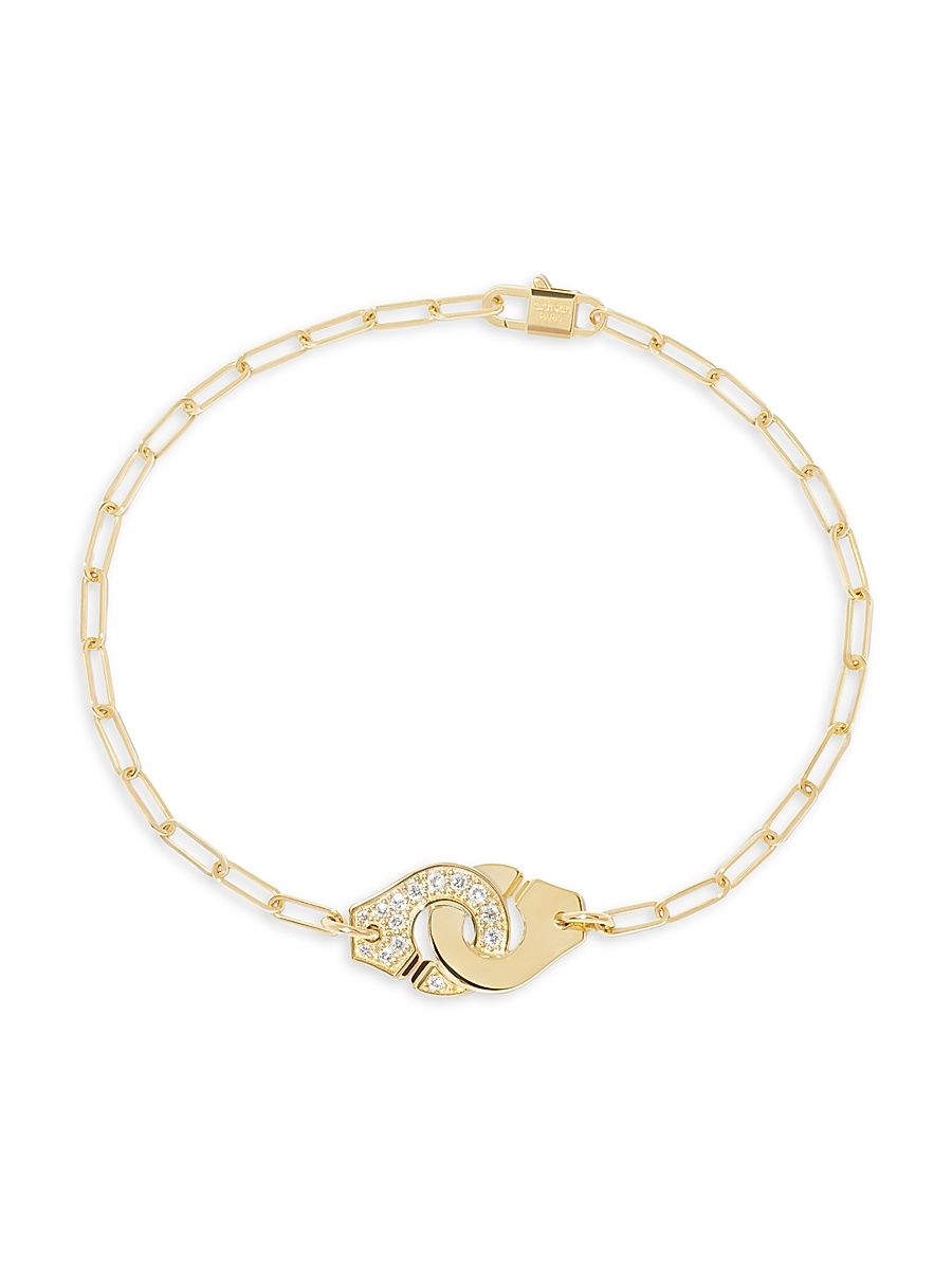 Women's Menottes Dinh Van R10 18K Yellow Gold & 0.15 TCW Diamond Bracelet - Yellow Gold