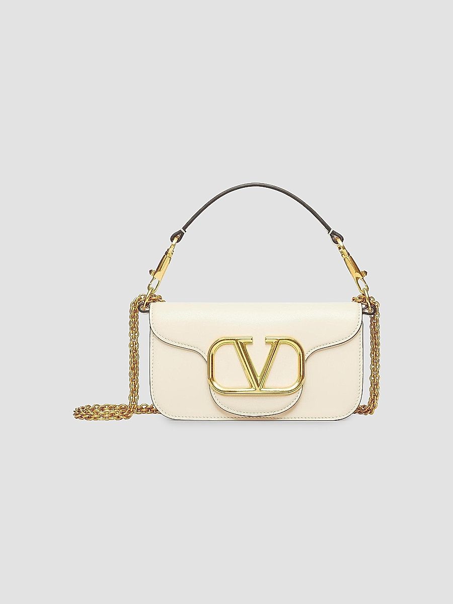 Valentino Women's Locò Small Shoulder Bag in Calfskin - Light Ivory