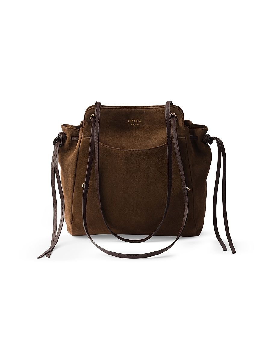 Women's Carry Medium Suede Tote Bag - Brown