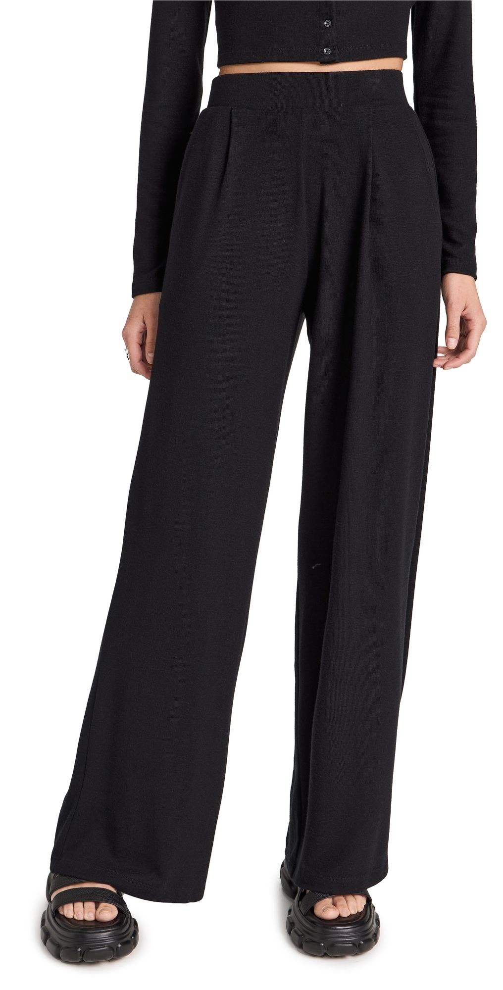 Leset Lauren Pleated Pocket Pants Black S