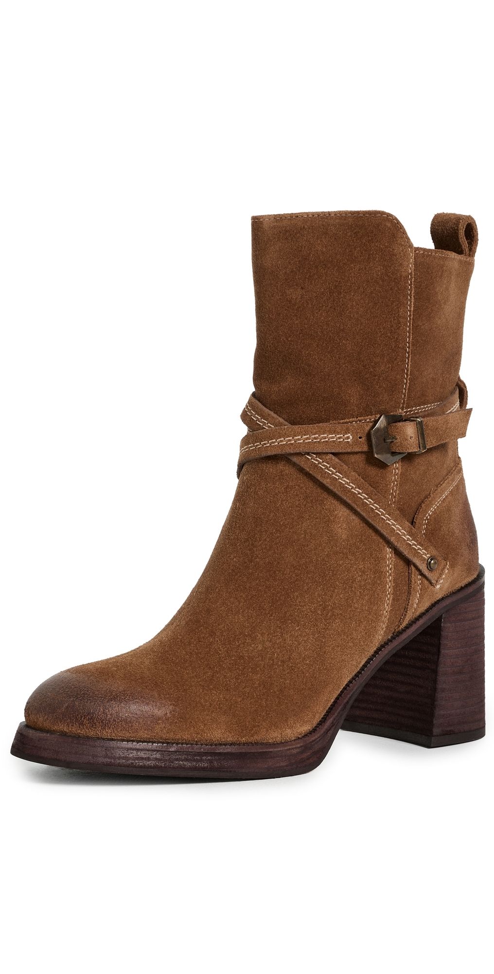 Free People Landry Platform Boots Faded Tobacco Suede 6.5
