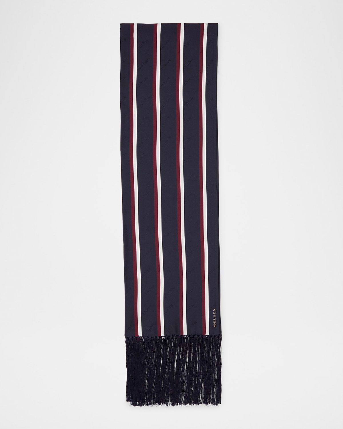 Twill Collegiate-Inspired Silk Scarf