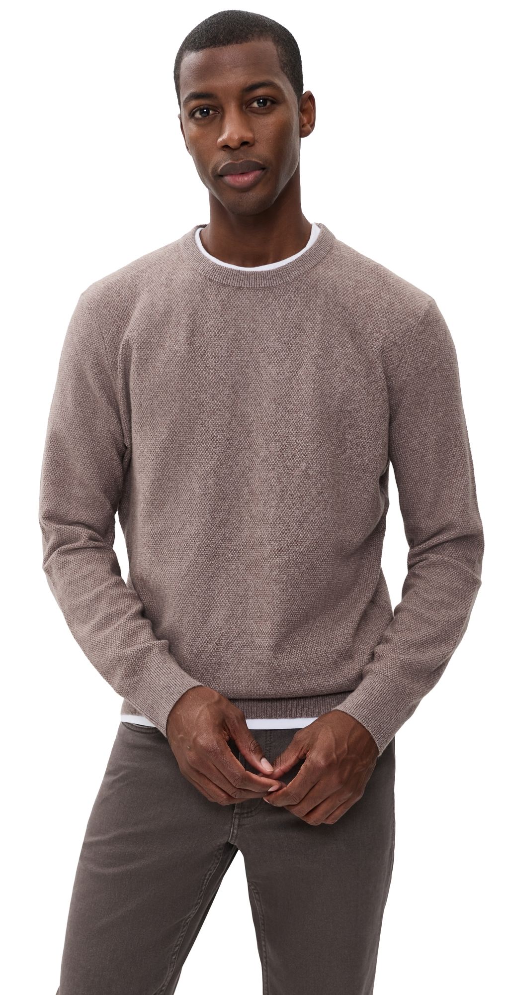 Faherty Jackson Crew Sweater Ironwood Heather XL