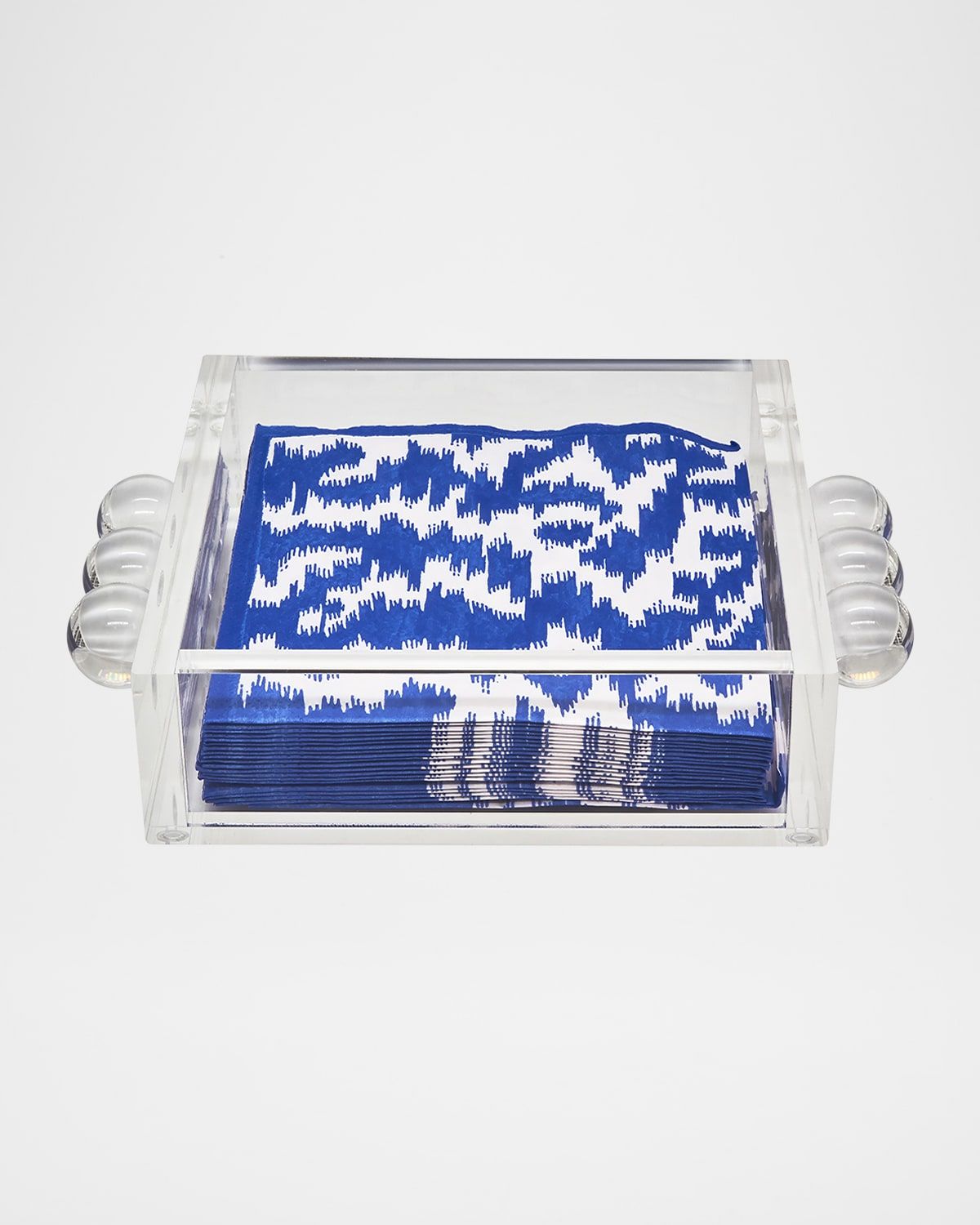 Clear Lucite Cocktail Napkin Tray with Bubbles