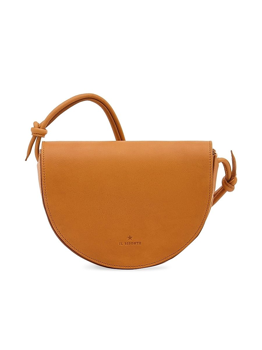 Women's Modulo Leather Saddle Crossbody Bag - Natural