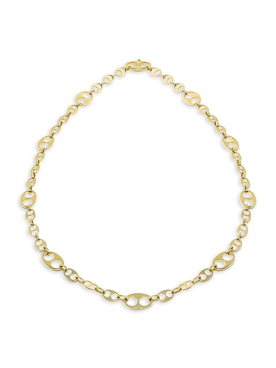 Women's Nautical 18K Yellow Gold Medium Link Chain Necklace - Yellow Gold