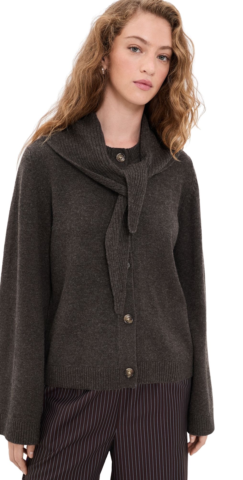 BAUM UND PFERDGARTEN Clarine Knit Cardigan Coffee Brown XXS