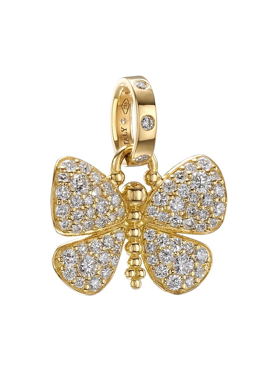 Women's 18K Gold Snow Butterfly Pendant - Yellow Gold